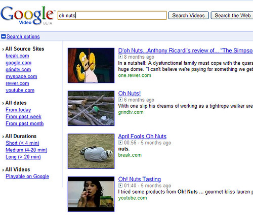 Search interface on a VOD platform distinguishing between full episodes and short clips